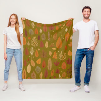 Couverture Polaire Feuilles d'automne colorées