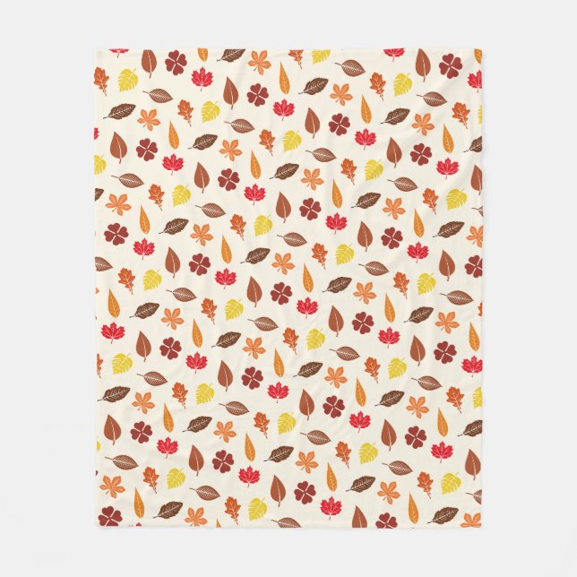 Couverture Polaire Feuilles d'automne confortables (Devant)