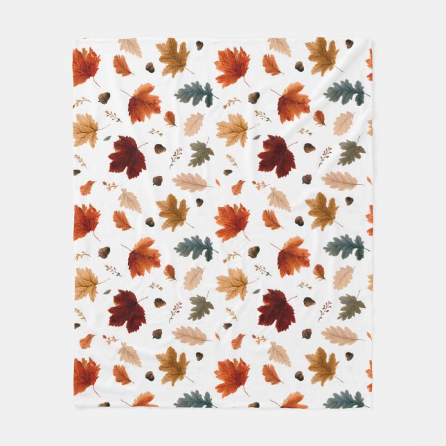 Couverture Polaire Feuilles d'automne et glands Feuillage d'automne  (Devant)