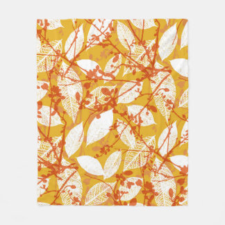 Couverture Polaire Feuilles d'automne : Golden Vintage Repeat