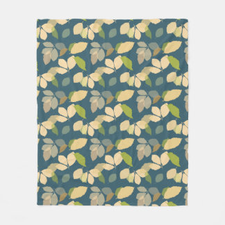 Couverture Polaire Feuilles d'automne modernes sur fond sarcelle