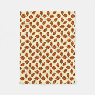 Couverture Polaire Feuilles d'automne réglable Motif feuille rouge