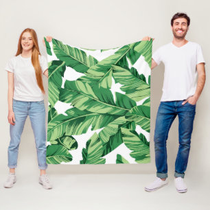 Couverture Polaire Feuilles de bananes