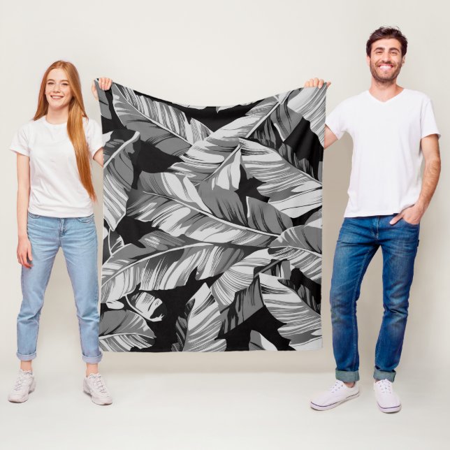 Couverture Polaire Feuilles de bananier 3 (En situation)