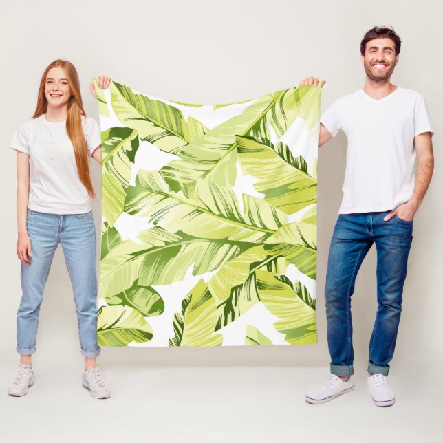 Couverture Polaire Feuilles de bananier 4 (En situation)
