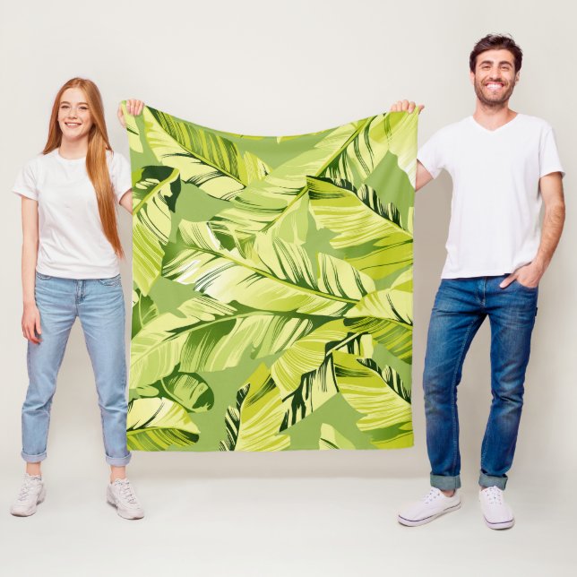 Couverture Polaire Feuilles de bananier 5 (En situation)