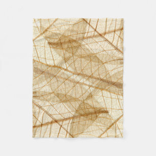 Couverture Polaire Feuilles de dentelle de crème pâle rustique
