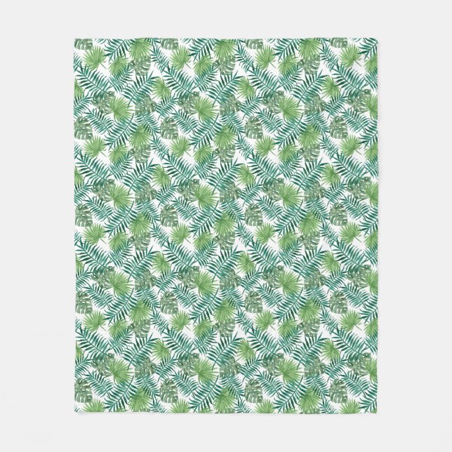 Couverture Polaire Feuilles de jungle (Devant)