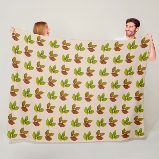 Couverture Polaire Feuilles de laurier modernes et belles (En situation)