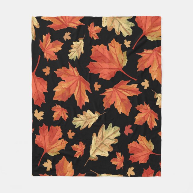 Couverture Polaire Feuilles de l'érable d'automne Thanksgiving Motif (Devant)