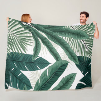 Couverture Polaire Feuilles de palmiers tropicaux