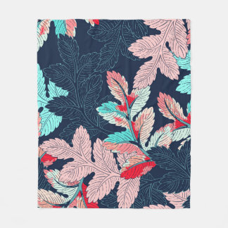 Couverture Polaire Feuilles de palmiers tropicaux : Motif Vintage