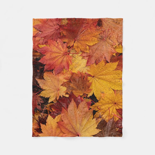 COUVERTURE POLAIRE FEUILLES D'OR D'AUTOMNE (Devant)
