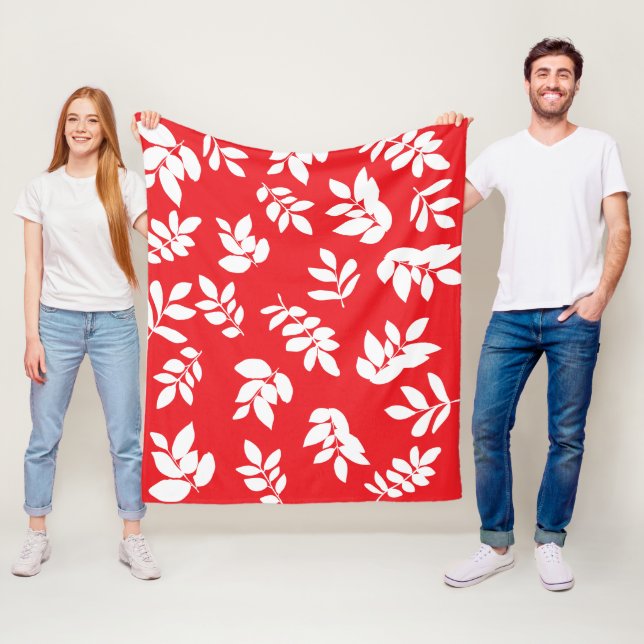 Couverture Polaire Feuilles modernes avec couleurs Arrière - plans pe (En situation)
