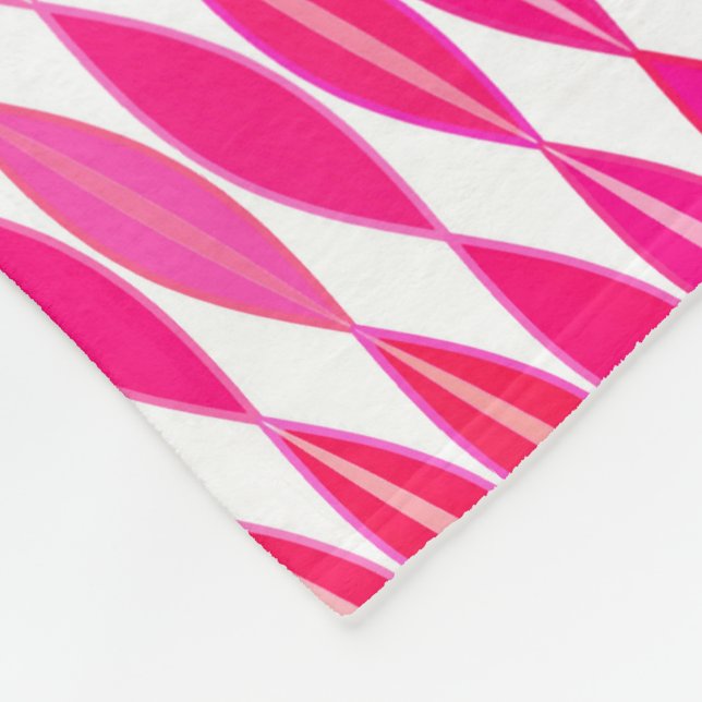 Couverture Polaire Feuilles modernes du milieu du siècle, Coral rose  (Coin)