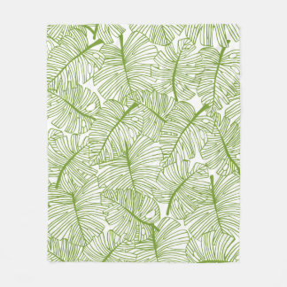Couverture Polaire Feuilles Monstera, design floral sans soudure.