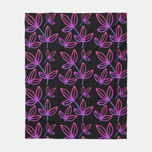 Couverture Polaire Feuilles roses élégants modernes (Devant)