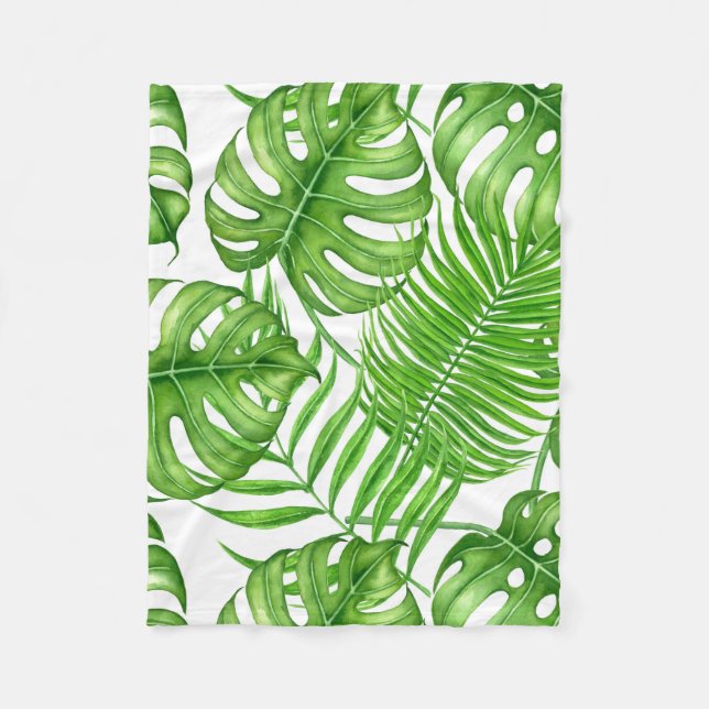 Couverture Polaire Feuilles tropicaux (Devant)