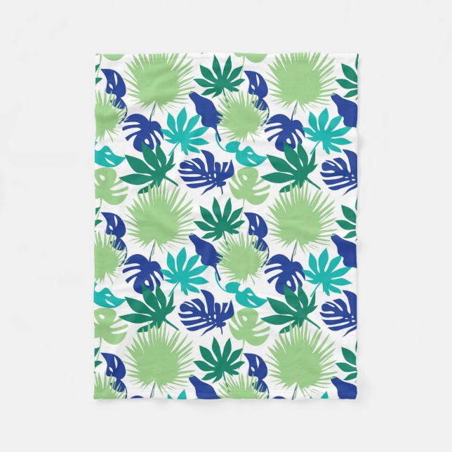 Couverture Polaire Feuilles tropicaux (Devant)