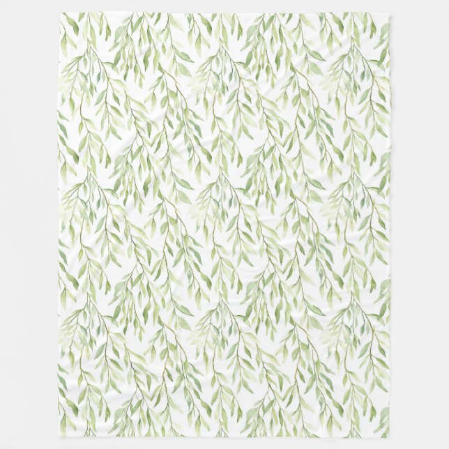 Couverture Polaire Feuilles Vertes (Devant)