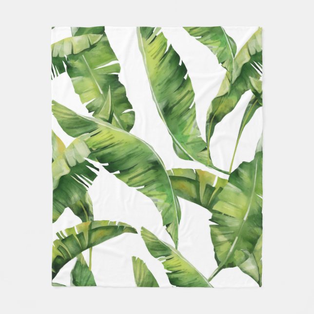 Couverture Polaire Feuilles vertes (Devant)