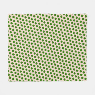Couverture Polaire Feuilles vertes d'arbre de Jade sur fond beige