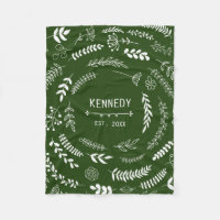 Feuilles verts de forêt Floral Monogramme Motif