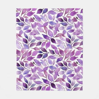 Couverture Polaire Feuilles violettes