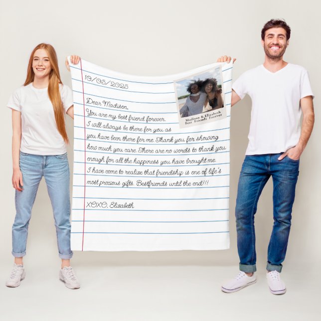 Couverture Polaire Fichier de message de lettre personnalisée photo B (En situation)