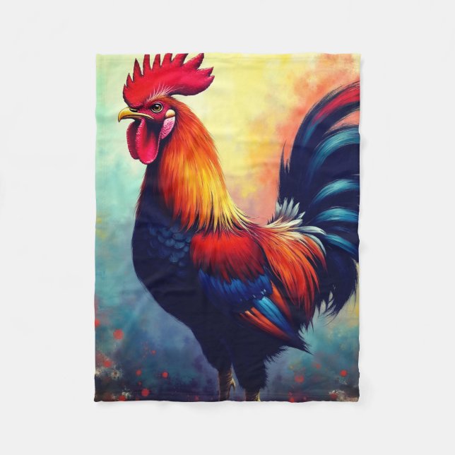 Couverture Polaire Fier Coq Coloré (Devant)