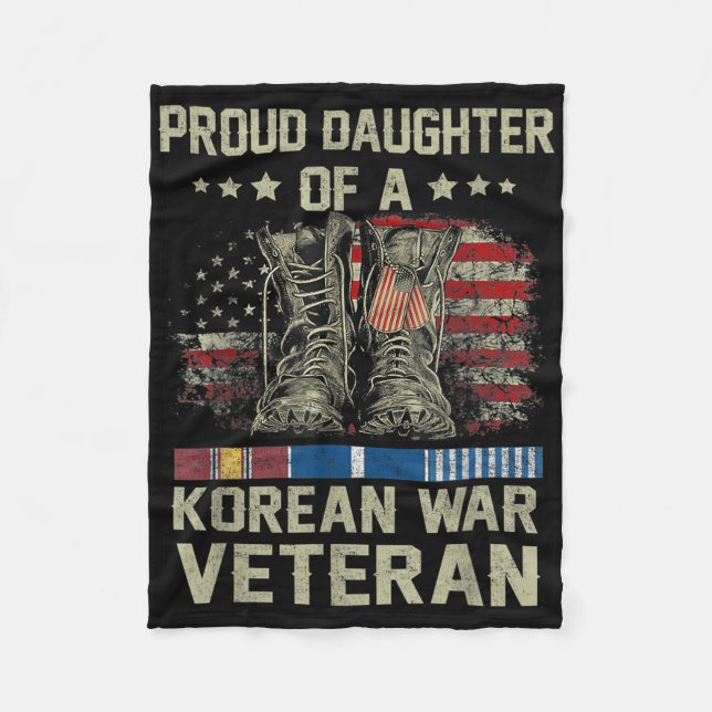 Couverture Polaire Fier Fille De La Guerre De Corée Vétéran Américain (Devant)