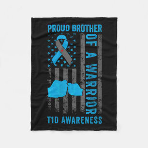 Couverture Polaire Fier Frère D'Un Guerrier T1D Type 1 Diabe