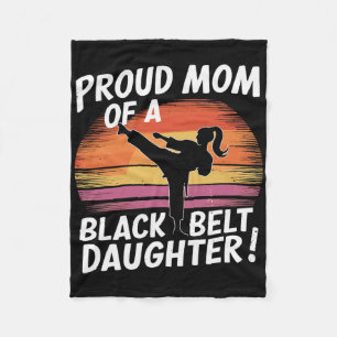 Couverture Polaire Fier Maman D'Une Fille De Ceinture Noire 13