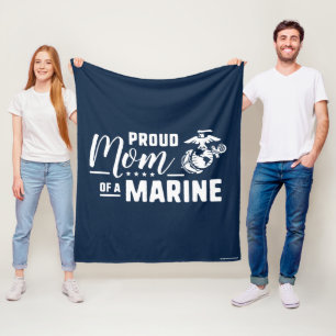 Couverture Polaire Fier maman d'une Marine - Blanc