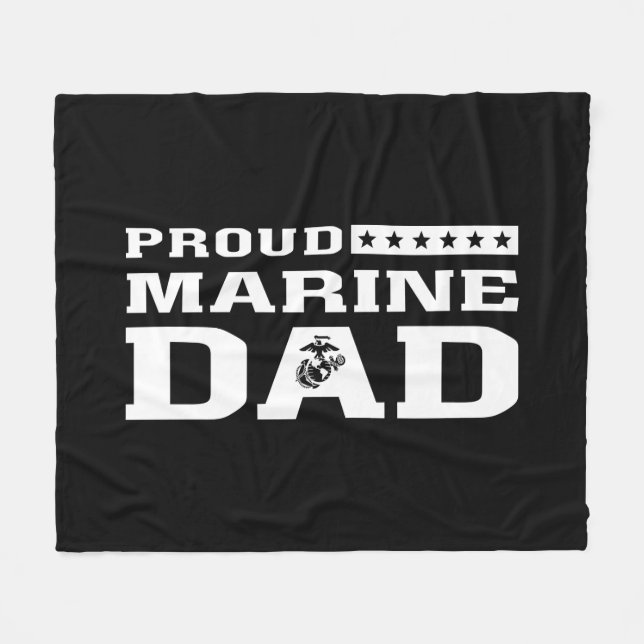 Couverture Polaire Fier Marine Papa (Devant (Horizontal))