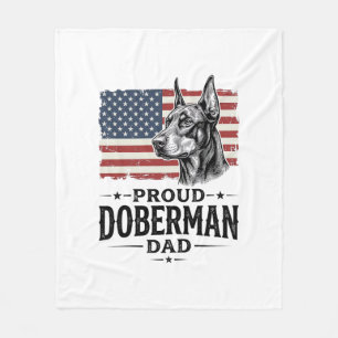 Couverture Polaire Fier papa Doberman Drapeau vintage vecteur concept