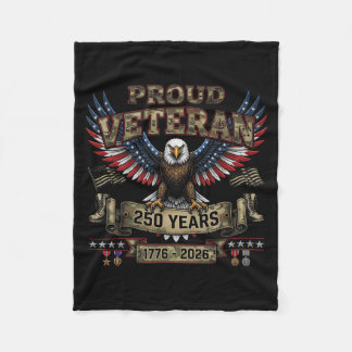Couverture Polaire Fier Vétéran 250 Ans Amérique 1776 2026 Drapeau