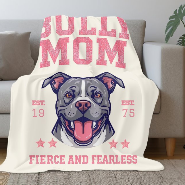 Couverture Polaire Fierce Fearless Bully Dog Mom | Pitbull Mama Cozy (Créateur téléchargé)