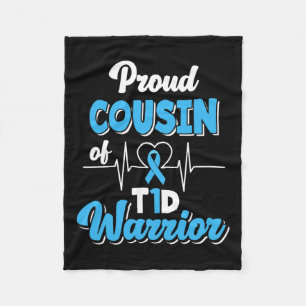 Couverture Polaire Fière Cousine D'Un T1D Guerrier Diabétique Diabète