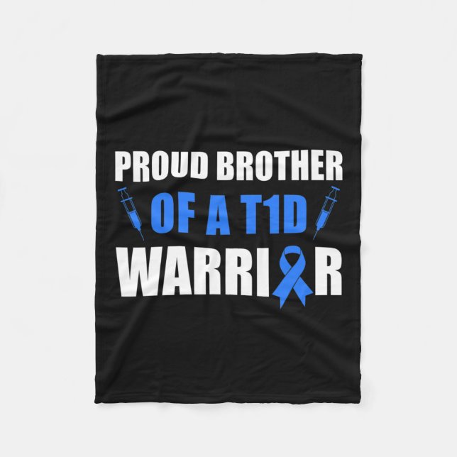 Couverture Polaire Fière Frère D'Un Guerrier Du T1D Sensibilisation A (Devant)