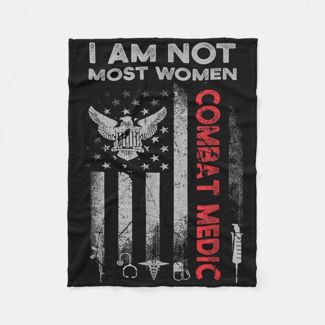 Couverture Polaire Fière Médaille de combat Vétérinaire Cadeaux de So (Devant)