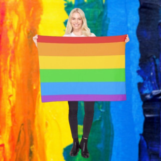 Couverture Polaire Fierté Douillette : Drapeau Arc-en-Ciel (Créateur téléchargé)