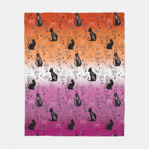 Couverture Polaire Fierté lesbienne Chat Noir - Mystique Sorcière