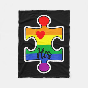Couverture Polaire Fierté LGBT couple assorti Saint-Valentin son gay