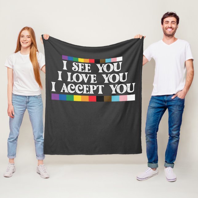 Couverture Polaire Fierté LGBT Je Vois L'Amour Accepter Votre Soutien (En situation)