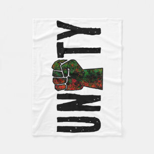 Couverture Polaire fierté noire drapeau rouge vert poing panafricain