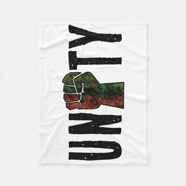 Couverture Polaire fierté noire drapeau rouge vert poing panafricain  (Devant)