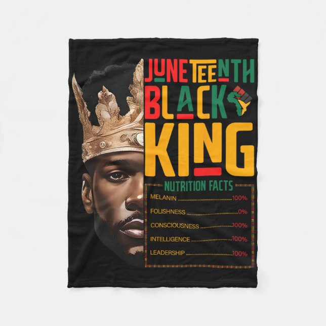 Couverture Polaire Fierté royale noire de Juneteenth Faits nutritionn (Devant)