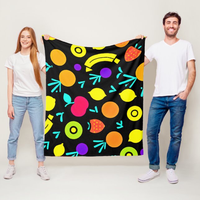 Couverture Polaire Fiesta aux fruits lumineux (En situation)
