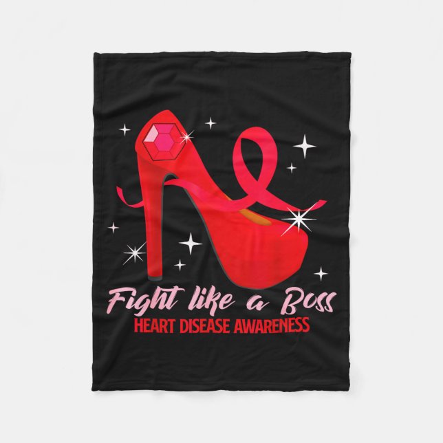 Couverture Polaire Fight Like A Boss Heart Health Heart Disease Aware (Devant)